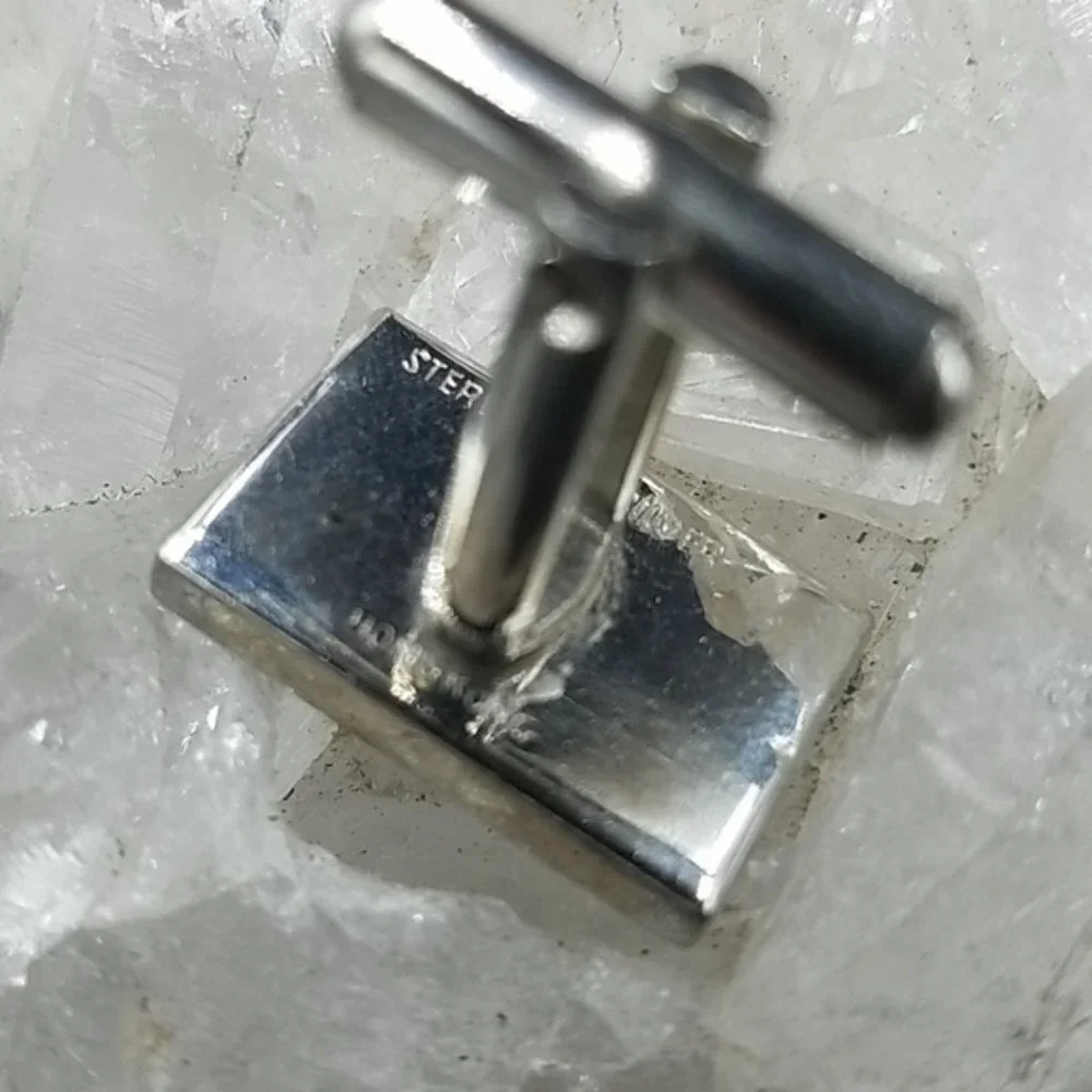 Vintage Sterling Silver Abacus Cuff Links